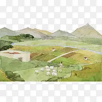 ˮī��ͼũ�ز廭-������