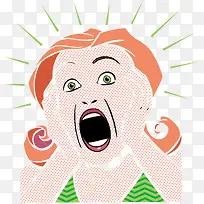 尖叫的外国女人矢量图-空若网 尖叫的外国女人矢量图-空若网