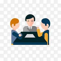 扁平化商务交谈免抠素材-空若网 扁平化商务交谈免抠素材-空若网