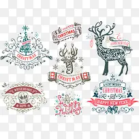 圣诞节元素标签矢量-空若网 圣诞节元素标签矢量-空若网