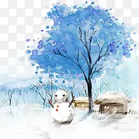 蓝色水彩画-空若网 蓝色水彩画-空若网