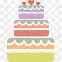扁平化时尚清新三层巨型蛋糕矢量-空若网 扁平化时尚清新三层巨型蛋糕矢量-空若网