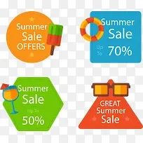 几何彩色图形夏日折扣标签-空若网 几何彩色图形夏日折扣标签-空若网