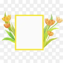 金色花朵长方形边框-空若网 金色花朵长方形边框-空若网