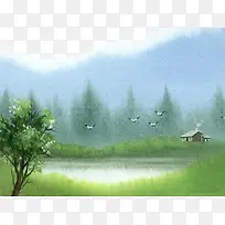 手绘水彩画-空若网 手绘水彩画-空若网