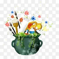 插画工具陶罐-空若网 插画工具陶罐-空若网