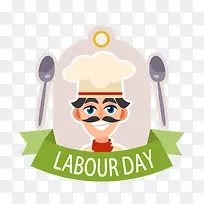 卡通厨师劳动节标签-空若网 卡通厨师劳动节标签-空若网