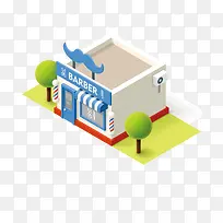 国外理发店矢量模型素材-空若网 国外理发店矢量模型素材-空若网