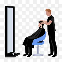 矢量男士理发素材-空若网 矢量男士理发素材-空若网