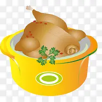 卡通砂锅炖鸡肉设计-空若网 卡通砂锅炖鸡肉设计-空若网