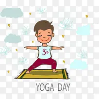 卡通练瑜伽的男子矢量-空若网 卡通练瑜伽的男子矢量-空若网