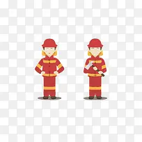 消防人员扁平设计素材-空若网 消防人员扁平设计素材-空若网