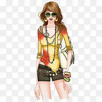 韩国时尚人物插画png图片-空若网 韩国时尚人物插画png图片-空若网