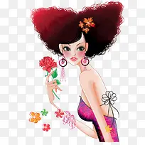 韩国时尚人物插画png图片-空若网 韩国时尚人物插画png图片-空若网