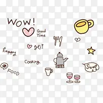 矢量卡通装饰字母厨具-空若网 矢量卡通装饰字母厨具-空若网