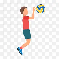 彩色扁平化排球元素-空若网 彩色扁平化排球元素-空若网