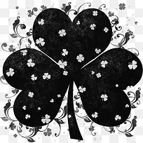 黑色白点四叶草-空若网 黑色白点四叶草-空若网