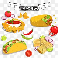 美味墨西哥食物矢量-空若网 美味墨西哥食物矢量-空若网