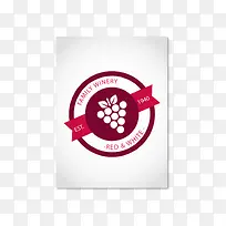 红灰色的葡萄酒标签-空若网 红灰色的葡萄酒标签-空若网