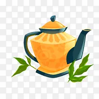 矢量茶壶茶叶素材-空若网 矢量茶壶茶叶素材-空若网