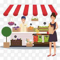 矢量买水果的男士-空若网 矢量买水果的男士-空若网