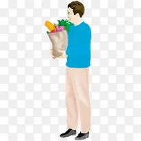 端着蔬菜的男人-空若网 端着蔬菜的男人-空若网