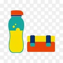 矢量午餐水杯盒饭-空若网 矢量午餐水杯盒饭-空若网