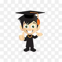 手绘卡通男博士装饰素材-空若网 手绘卡通男博士装饰素材-空若网