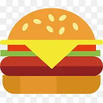 矢量图扁平食物汉堡-空若网 矢量图扁平食物汉堡-空若网