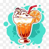 矢量香橙冰激凌素材-空若网 矢量香橙冰激凌素材-空若网