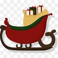 红色卡通的圣诞节雪橇-空若网 红色卡通的圣诞节雪橇-空若网