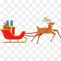 圣诞节雪橇车驯鹿-空若网 圣诞节雪橇车驯鹿-空若网