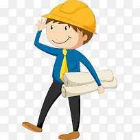 抱着图纸的工程师-空若网 抱着图纸的工程师-空若网