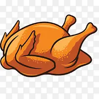 手绘卡通鸡肉烤鸡-空若网 手绘卡通鸡肉烤鸡-空若网