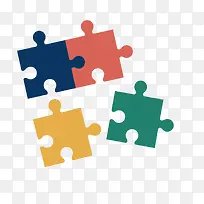 彩色扁平化拼图元素-空若网 彩色扁平化拼图元素-空若网