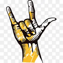 摇滚风手势-空若网 摇滚风手势-空若网