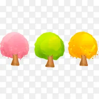 手绘彩色小树-空若网 手绘彩色小树-空若网