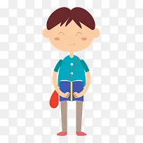 手绘卡通手拿书本的学生-空若网 手绘卡通手拿书本的学生-空若网