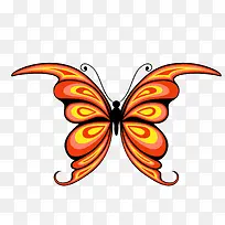 卡通橙色的蝴蝶设计-空若网 卡通橙色的蝴蝶设计-空若网
