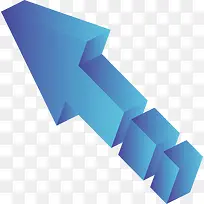多彩创意蓝色立体指示箭头矢量素-空若网 多彩创意蓝色立体指示箭头矢量素-空若网