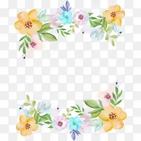 多彩水彩花朵框架-空若网 多彩水彩花朵框架-空若网
