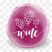 紫色水彩红酒标签-空若网 紫色水彩红酒标签-空若网