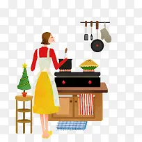 手绘彩色厨房烹饪-空若网 手绘彩色厨房烹饪-空若网