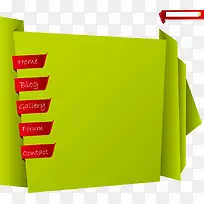 矢量绿色折叠标签-空若网 矢量绿色折叠标签-空若网