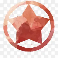 创意水彩红色五角星卡通插画-空若网 创意水彩红色五角星卡通插画-空若网