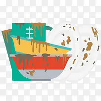 剩下的未清洗的矢量餐具-空若网 剩下的未清洗的矢量餐具-空若网