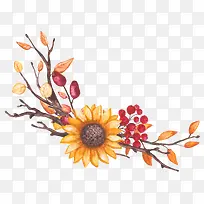 枯萎树枝上的树叶和花朵-空若网 枯萎树枝上的树叶和花朵-空若网