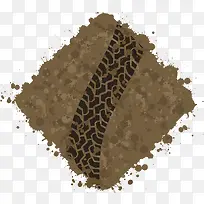 污泥中行驶过的车轮印-空若网 污泥中行驶过的车轮印-空若网