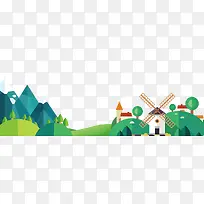 卡通手绘绿色小清新背景-空若网 卡通手绘绿色小清新背景-空若网