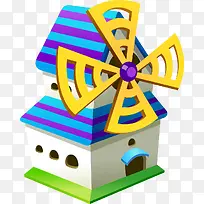 卡通可爱房子风车-空若网 卡通可爱房子风车-空若网